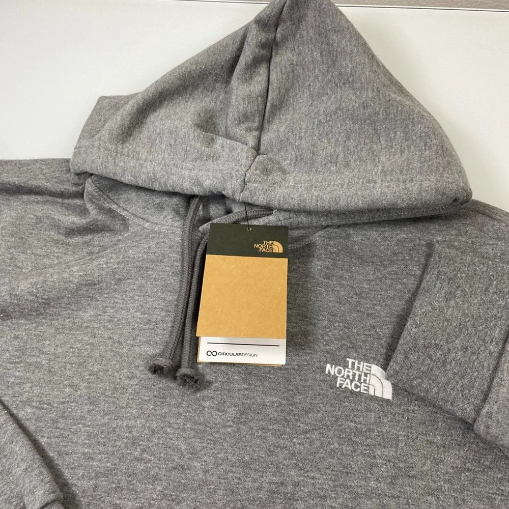 The North Face Mens 2XL Grey‎ Hoodie NEW Circular Design Pullover Sweatshirt